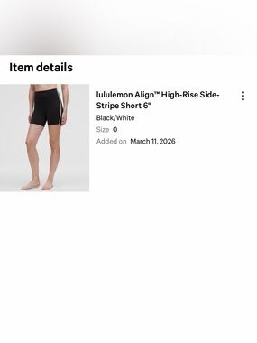 BNWT Lululemon Align Shorts 6”